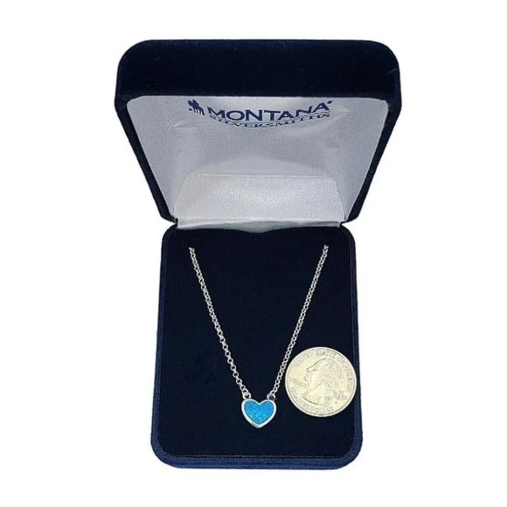 Montana Silversmiths Hidden Lake Glacial Pools‎ Heart Necklace New! Retail $45